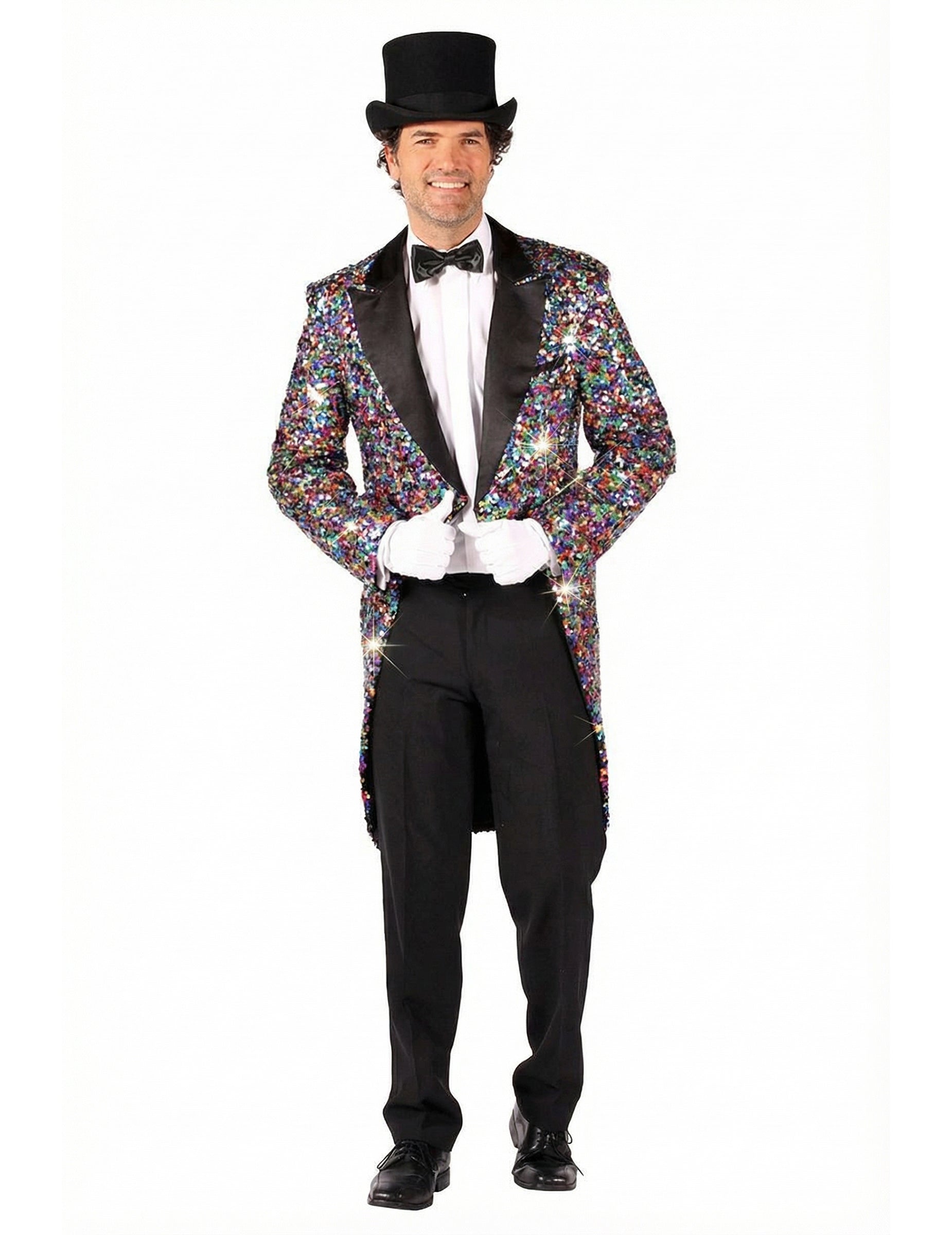 Déguisement veste de Carnaval à paillettes pour homme multicolore