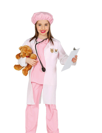 Růžový dívčí kostým veterinářky