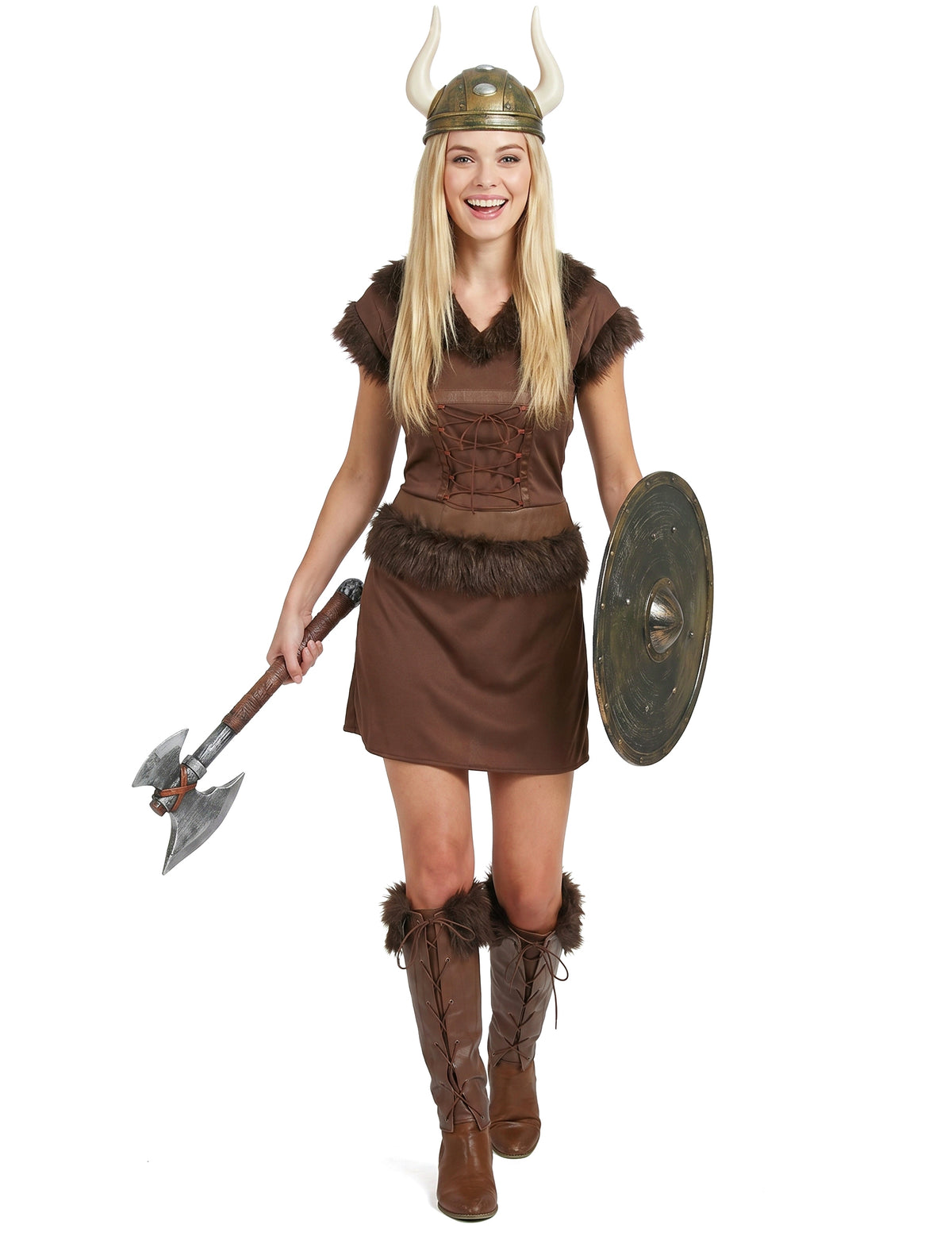 Sexy hnědý vikingský kostým pro ženy