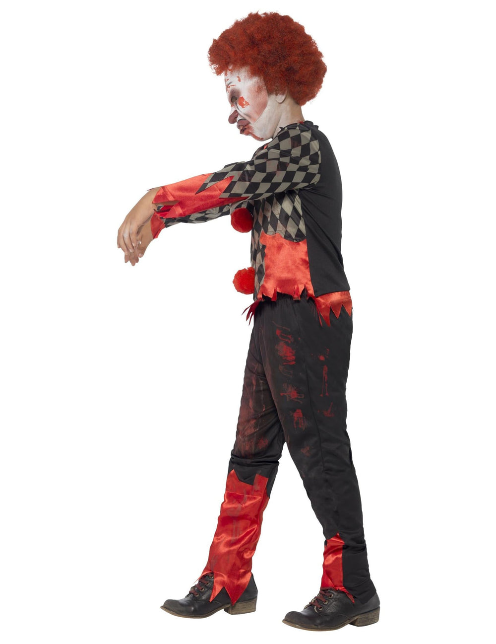 Vue de profil du déguisement zombie clown pour enfant