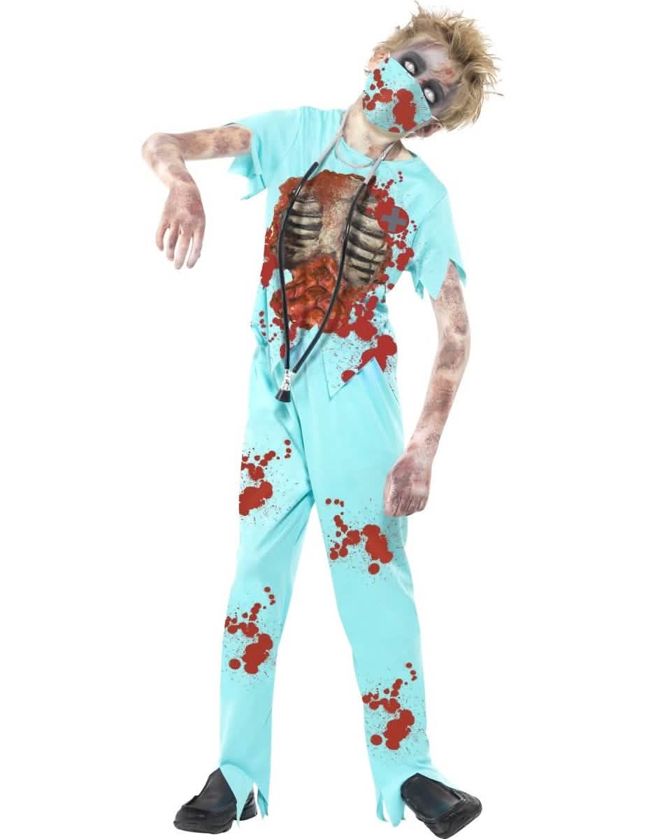 Přední pohled na kostým zombie doktora pro dítě