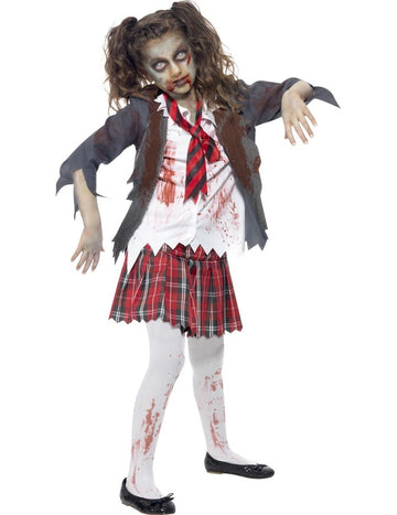 Dívčí kostým zombie školačky pro Halloween