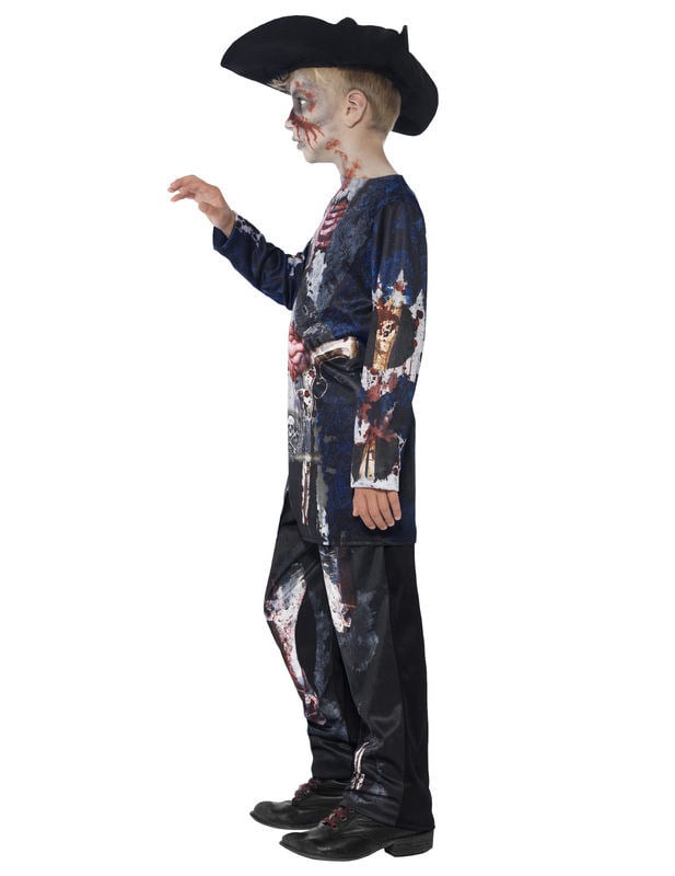 Vue de profil du déguisement de zombie pirate pour garçon