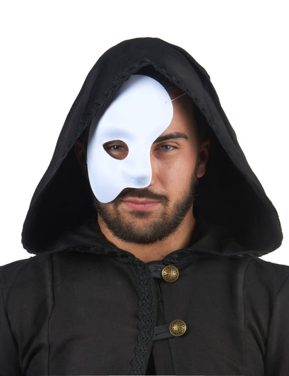 Demi-masque blanc pour adulte en plastique
