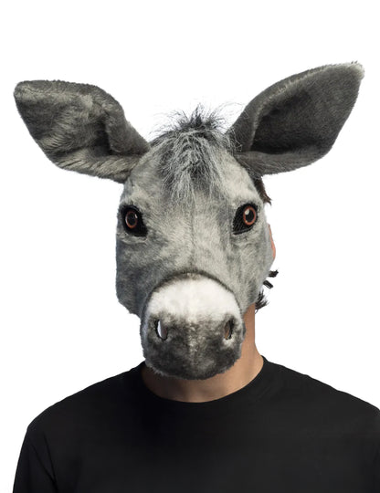 Poloviční plyšová maska osla pro dospělé 