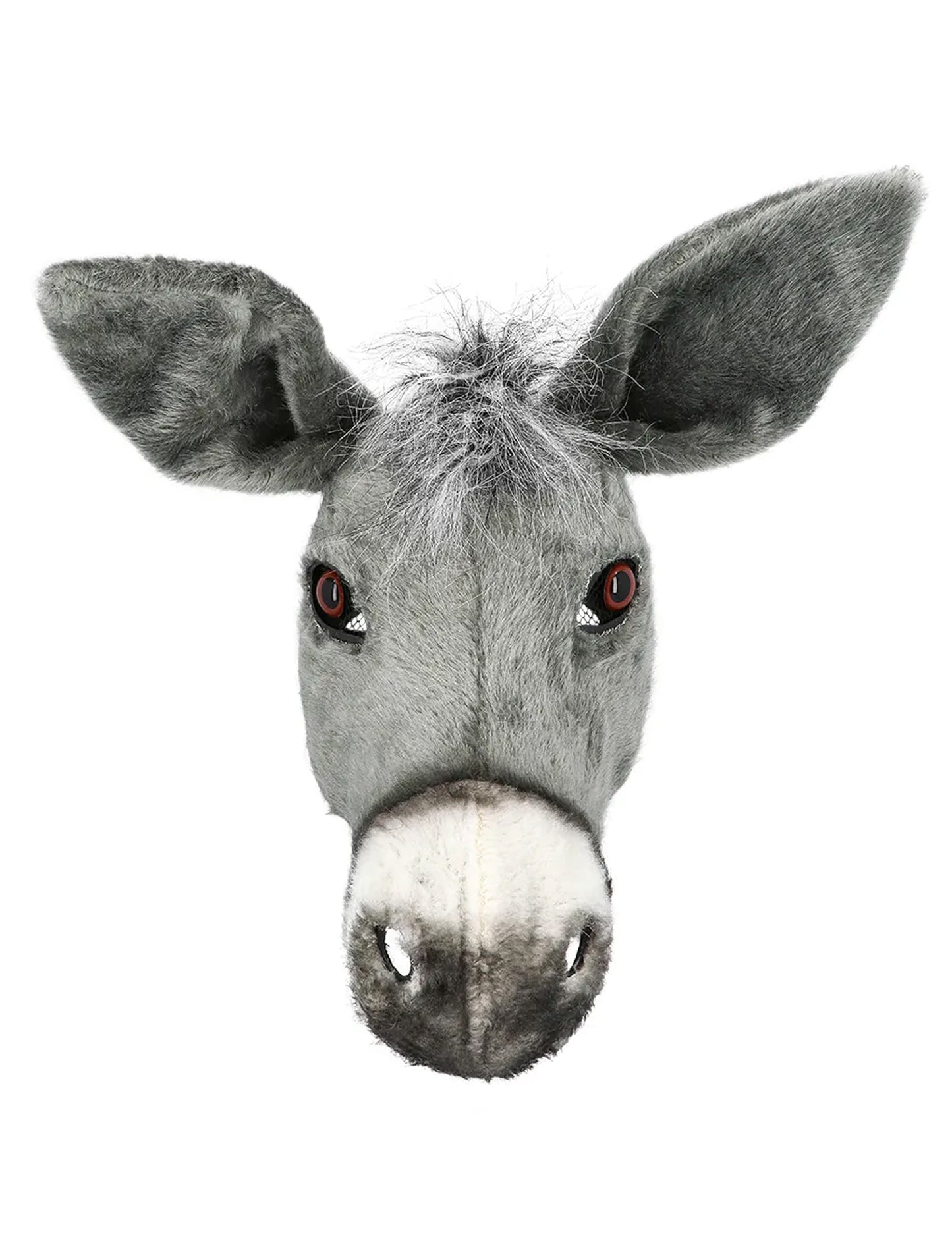 Poloviční plyšová maska osla pro dospělé 