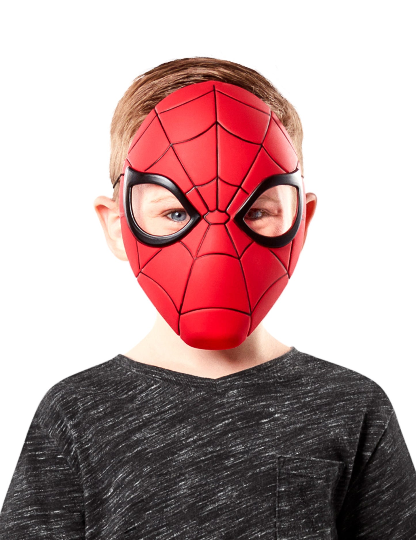 Demi-masque Spiderman pour enfant rouge et noir