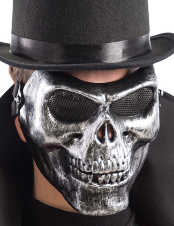 Stříbrná polomaska pro dospělé kostry