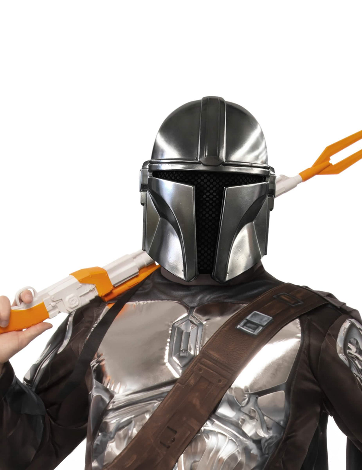 Polomaska The Mandalorian™ pro dospělého stříbrná