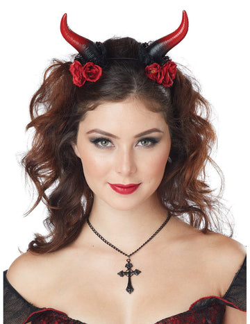 Červeno-černé okouzlující démonické rohy