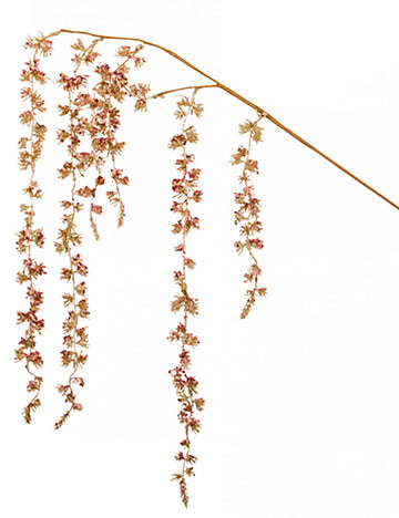 Girlanda z větviček s růžově zlatými třpytkami 97 cm 