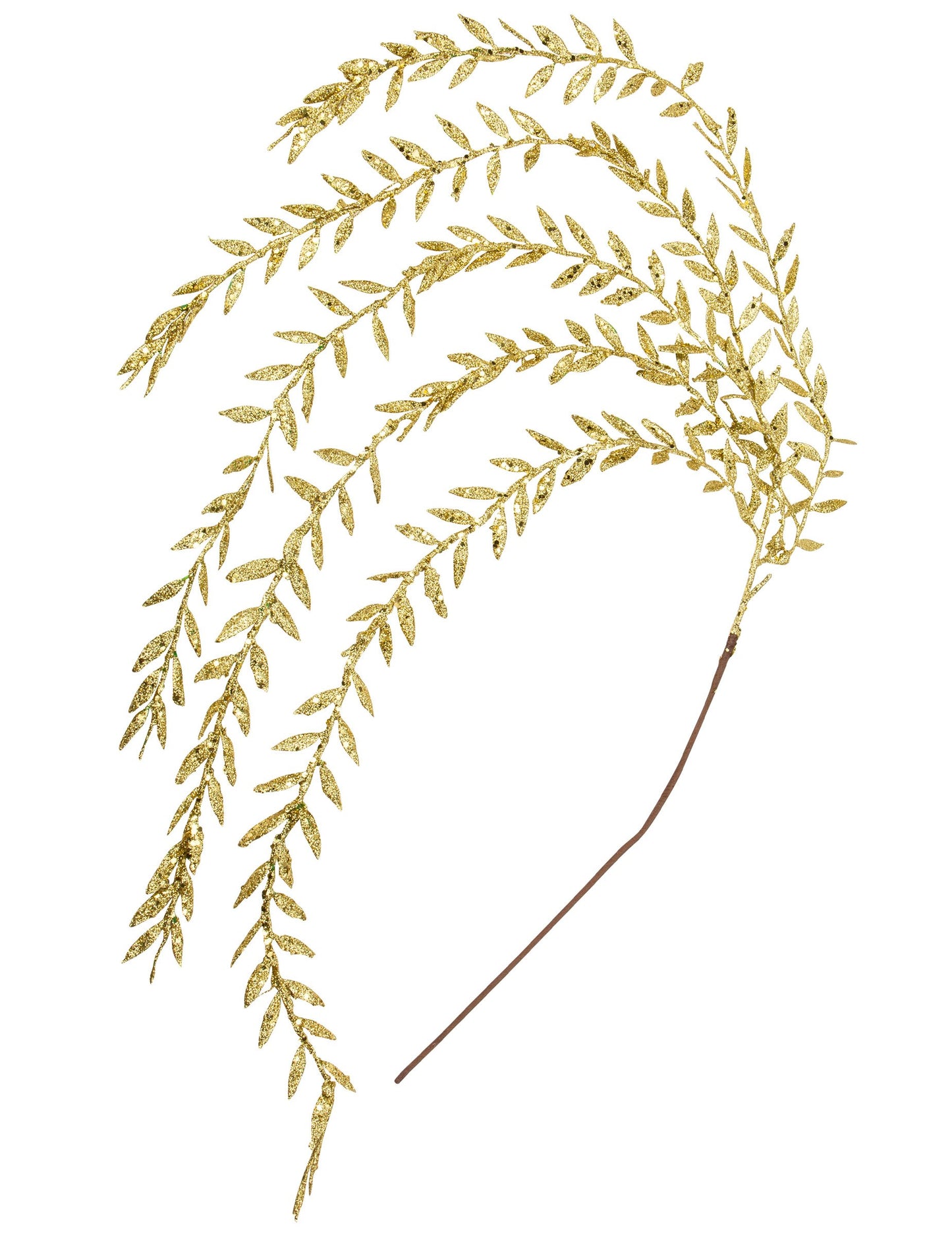 Sestup 90 zlatých třpytivých listů cm Vánoce