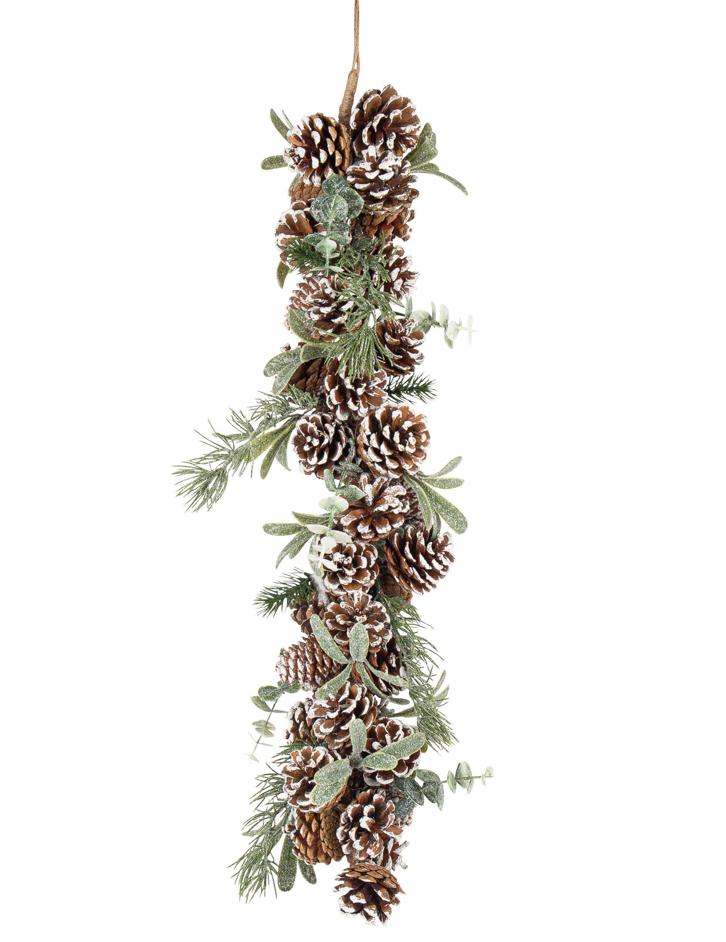 Sestup zasněžených šišek 70 cm přírodní dekorace