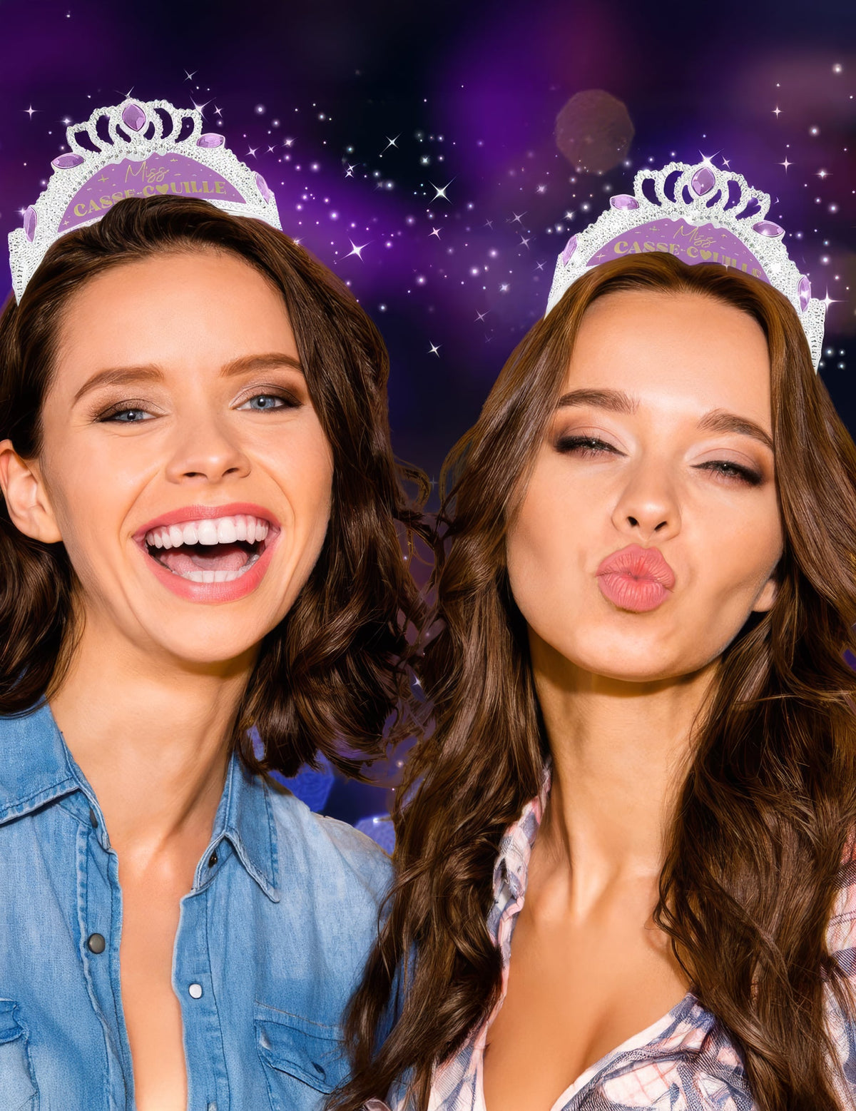 Mise en situation du diadème humoristique Miss Casse Couille
