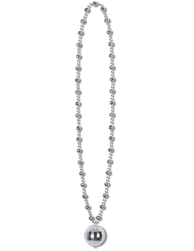 Collier boule Disco pour adulte argenté