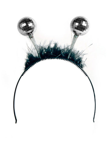 Černo-stříbrná čelenka s fazetovanými kuličkami