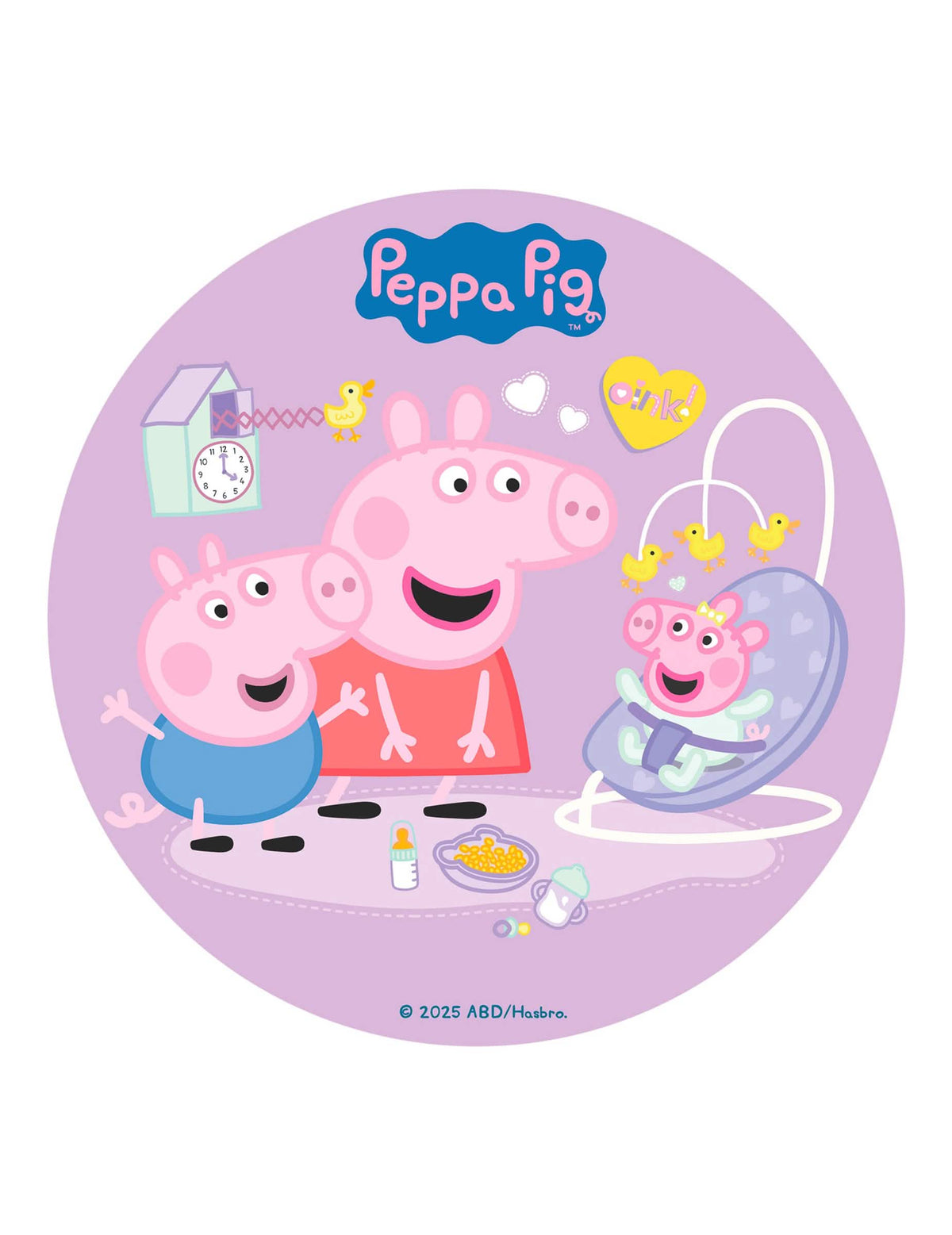 Jedlý papír na dort Peppa Pig™ New Baby 20 cm