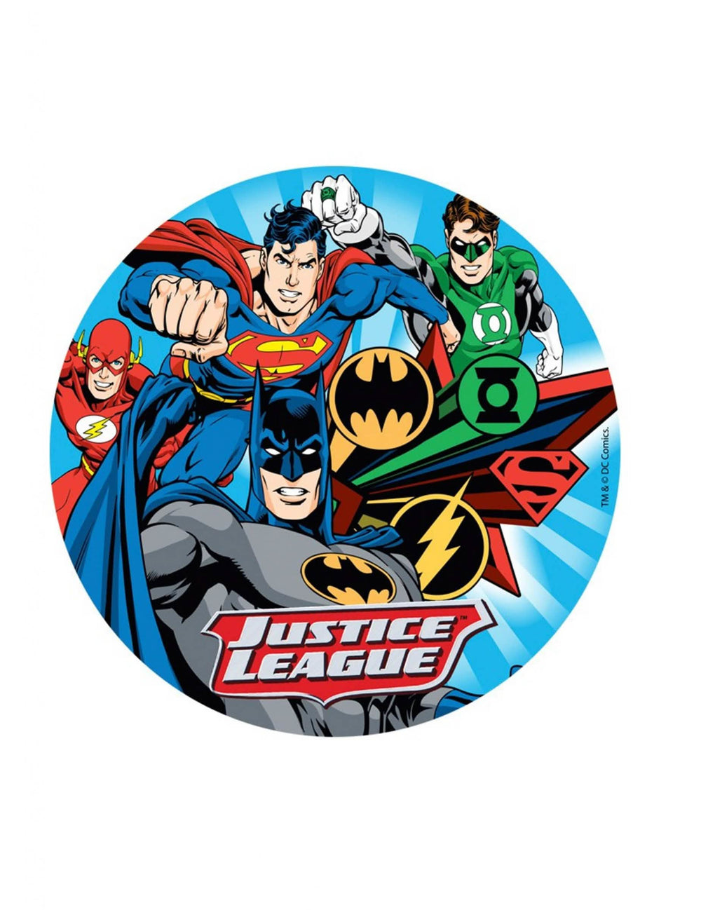 Jedlý papír Justice League pro dítě vícebarevné s Batmanem a Supermanem