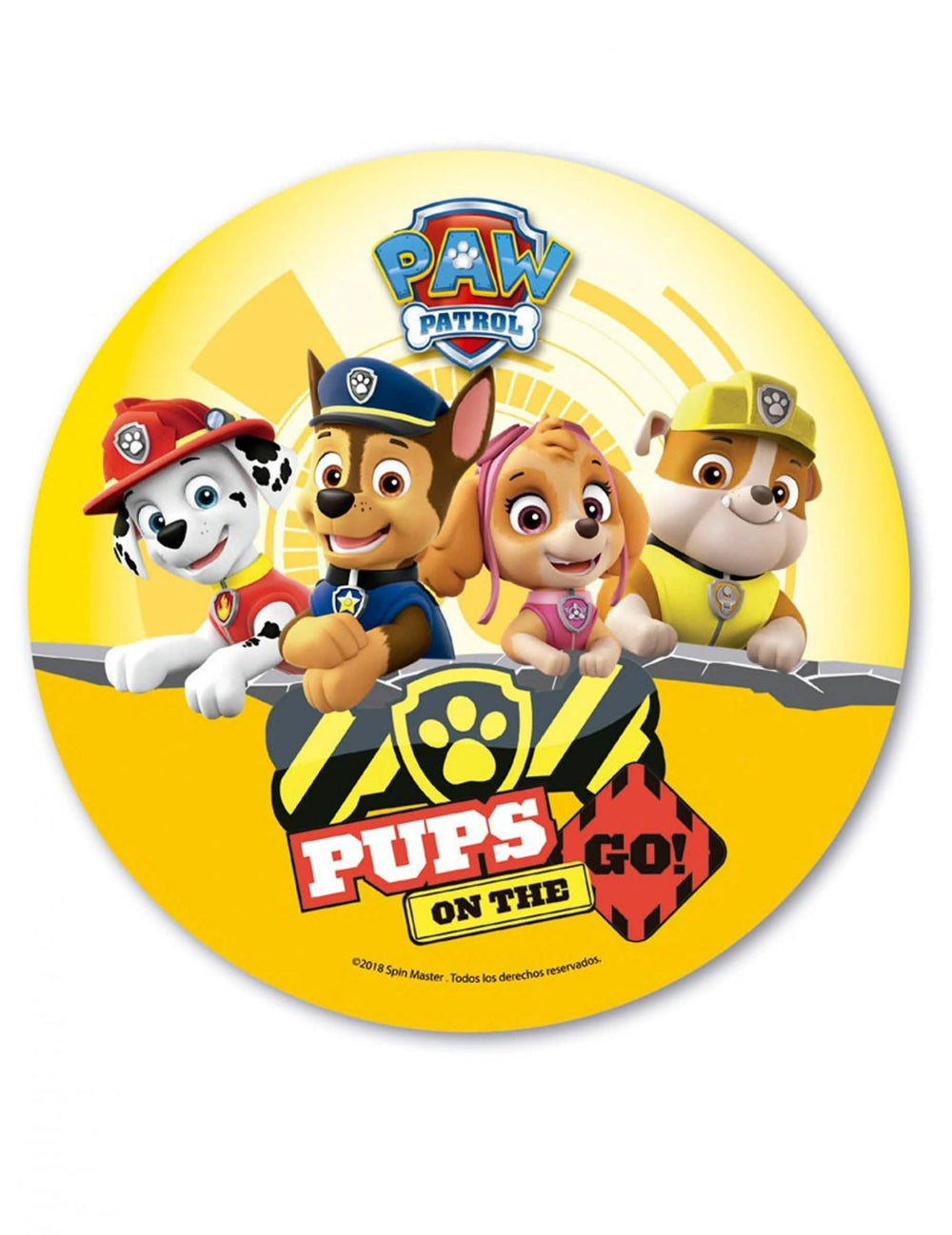 Jedlý papírový disk Tlapková patrola žlutá