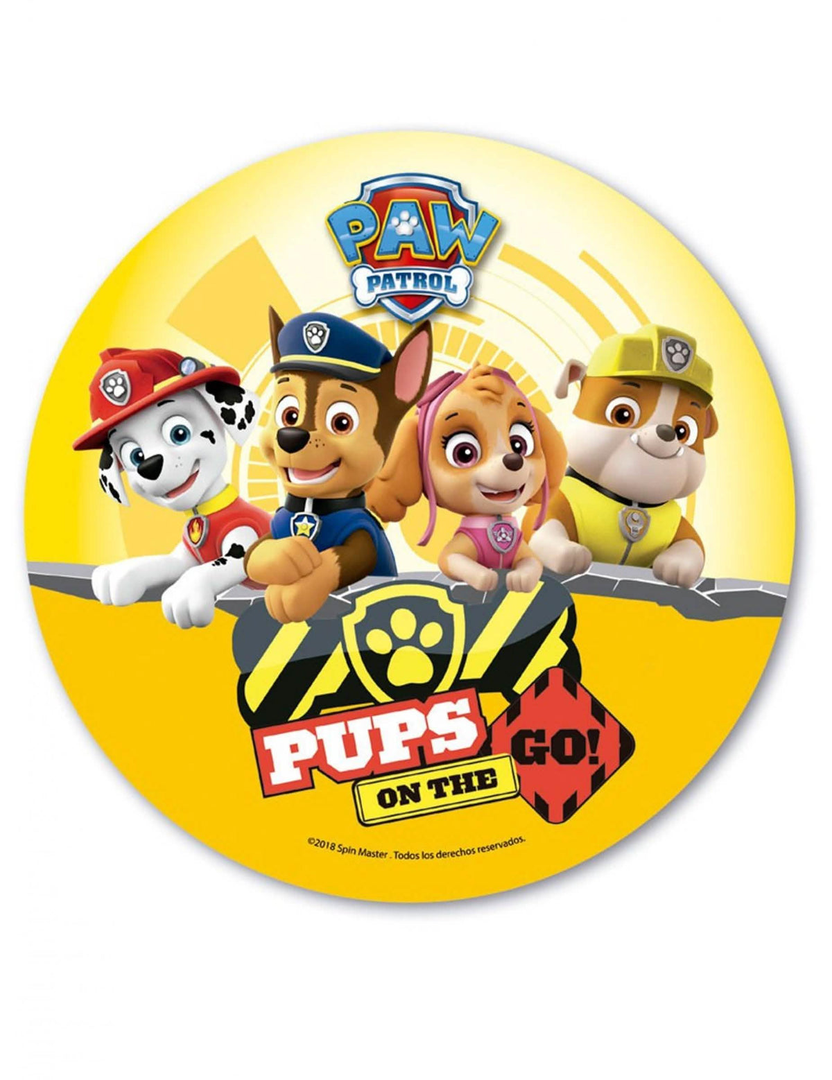 Jedlý papírový disk Tlapková patrola žlutá