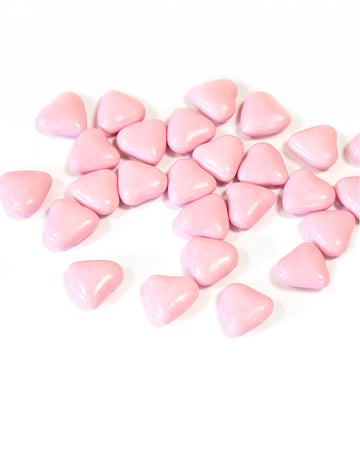Mini čokoládové dražé ve tvaru srdce ve světle růžové barvě 250 g