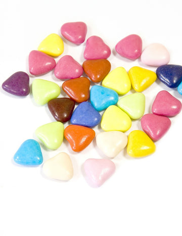 Dragées mini cœur chocolat pour communion multicolore