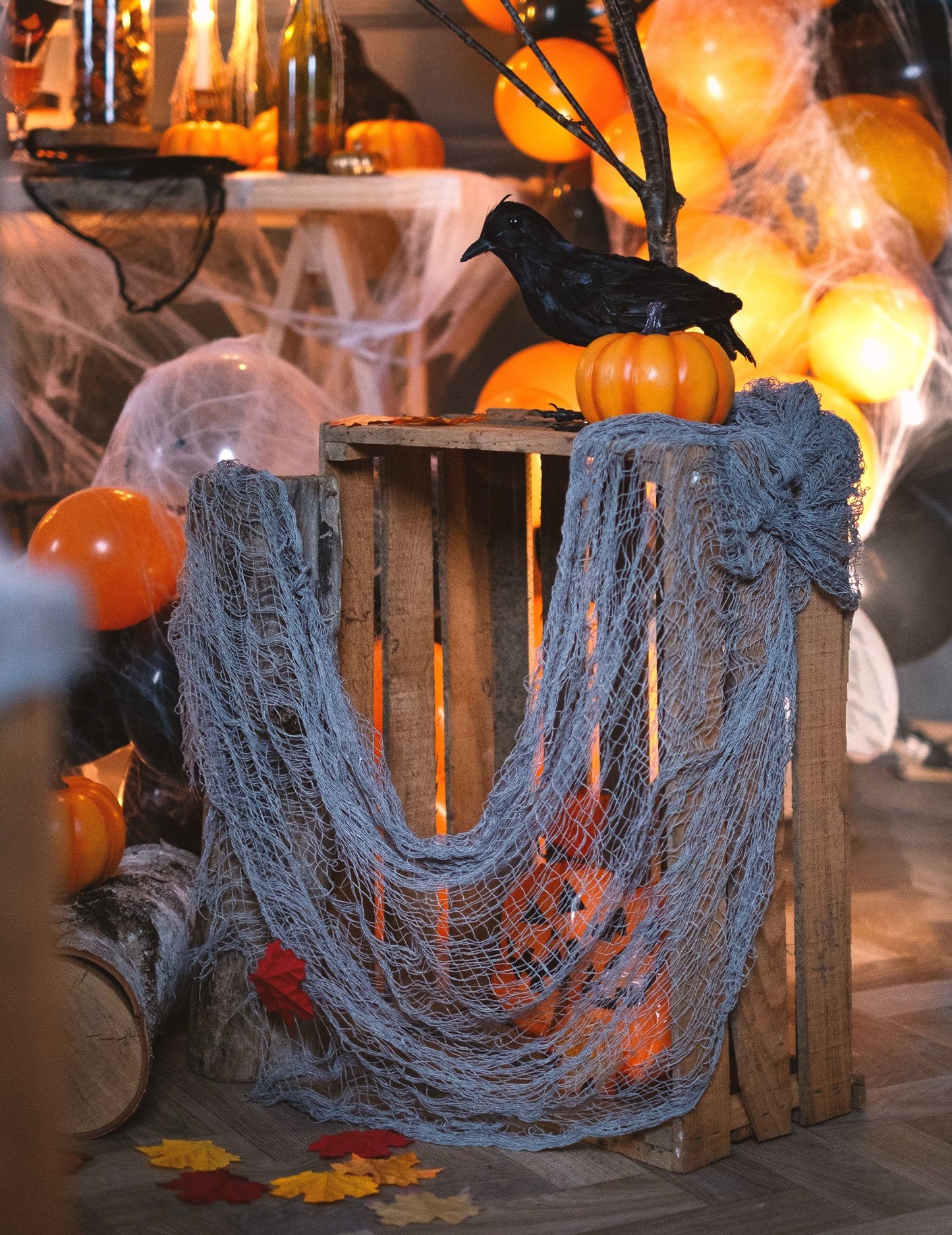 Šedé halloweenské prostěradlo 180 x 75 cm