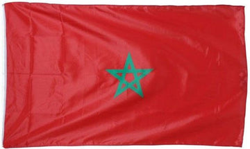 Drapeau Maroc pour supporter rouge avec étoile verte