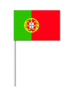 Drapeau papier Portugal pour supporter vert et rouge sur tige