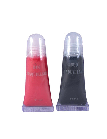 Červeno-černé make-up duo