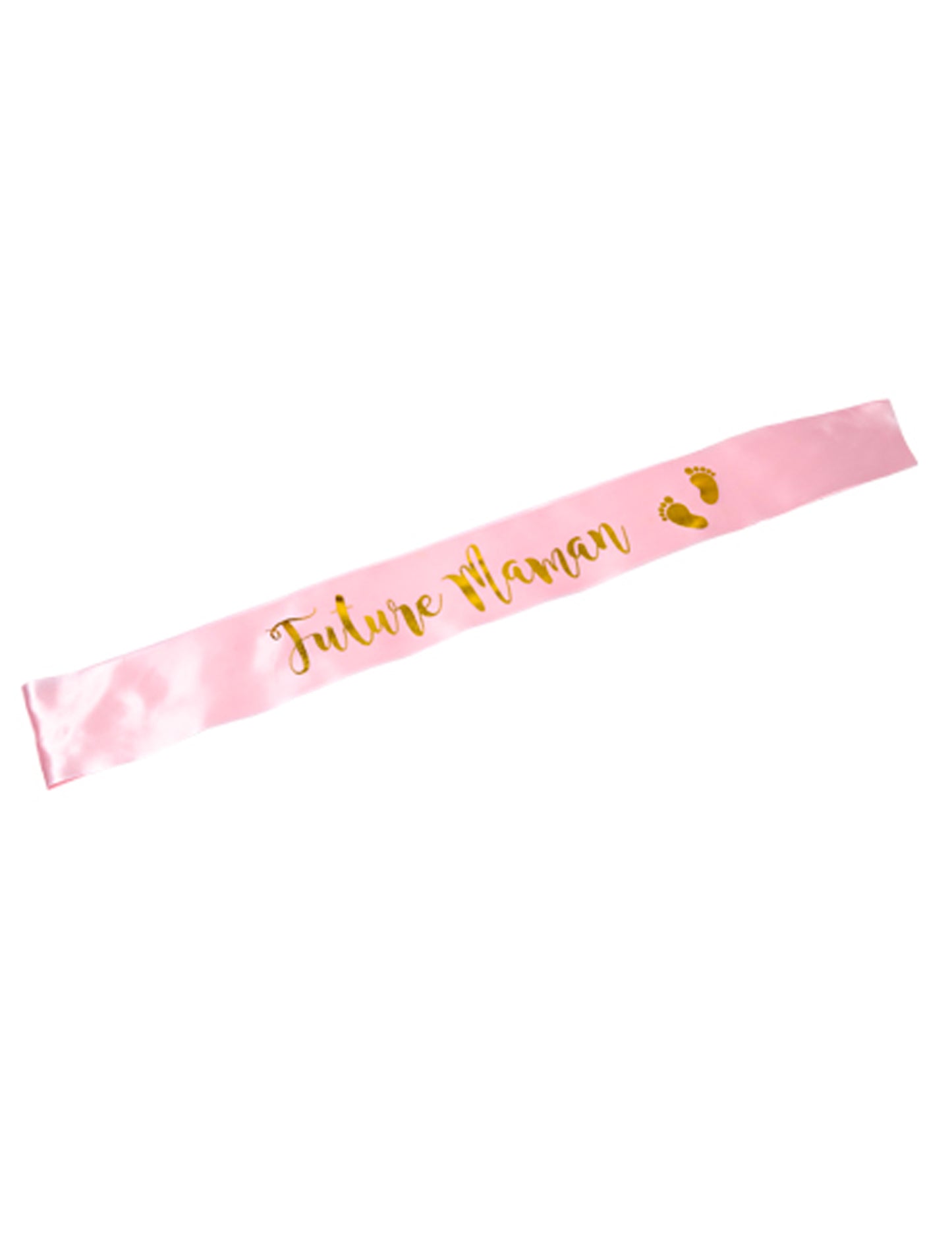 Růžovo-zlatý saténový šátek pro budoucí maminku na sprchu