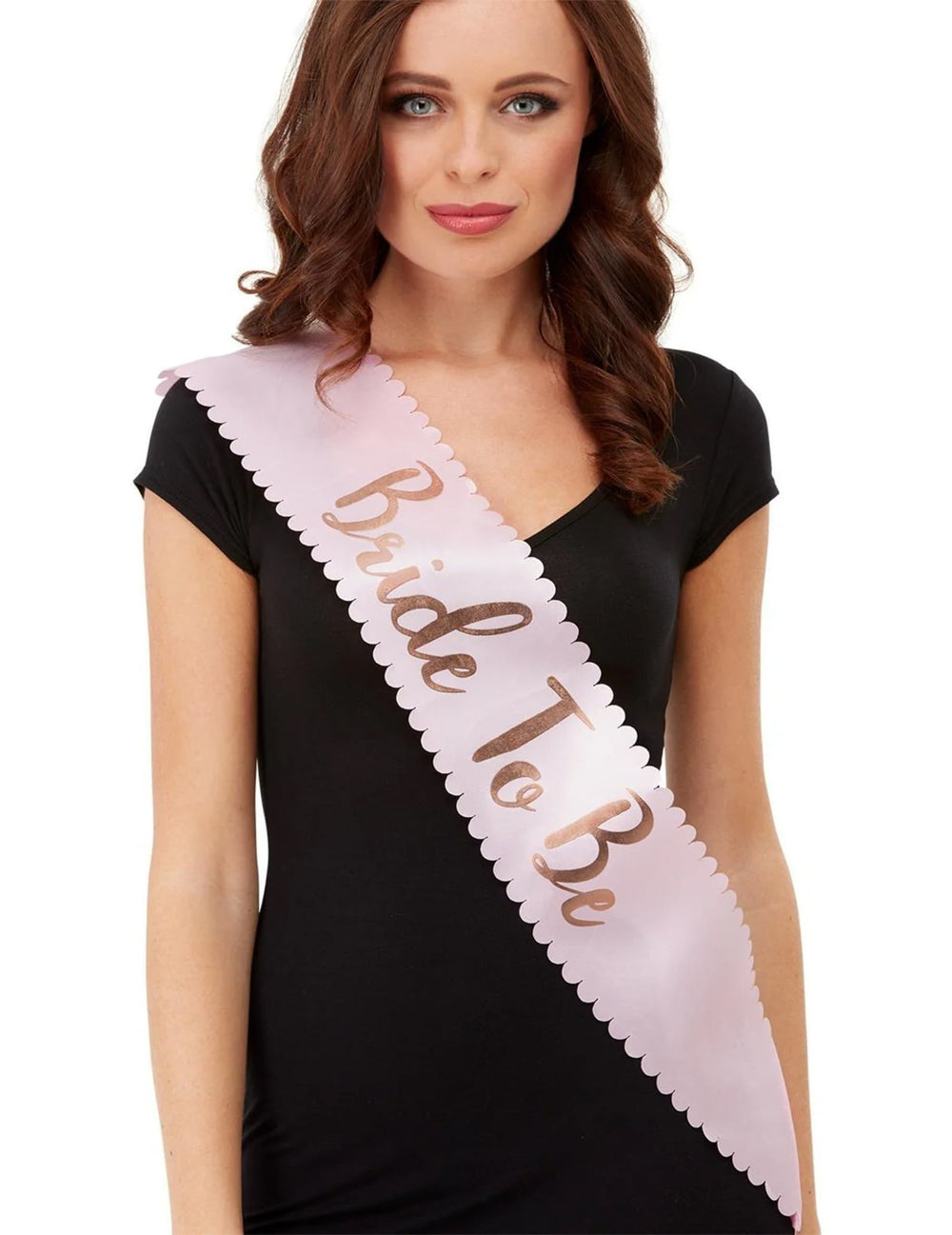 Echarpe Bride to Be EVJF pour adulte rose avec lettrage or rose brillant