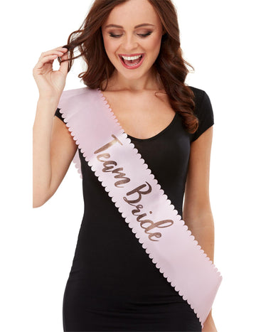 Růžová šerpa pro dospělé na rozlučku se svobodou pro tým nevěsty