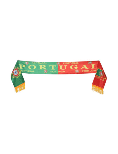 Écharpe de supporter Portugal pour adulte vert et rouge avec franges jaunes