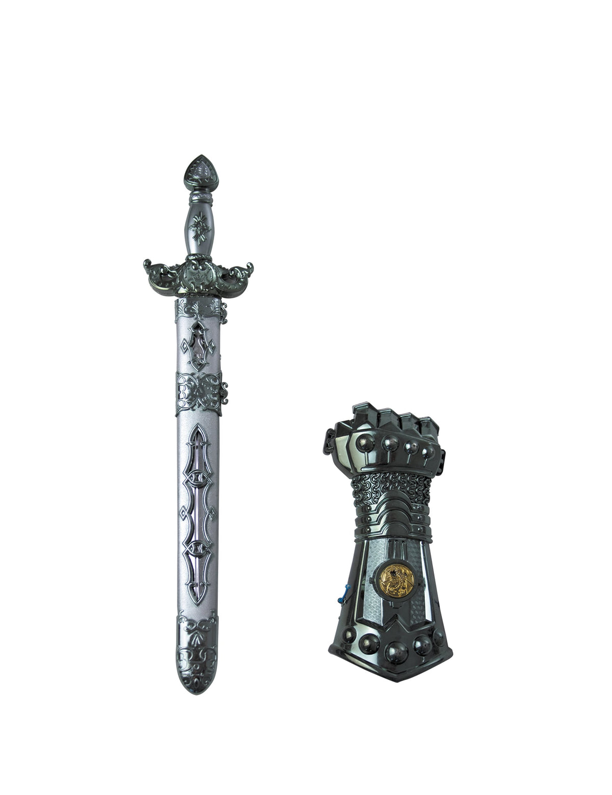 Épée et gant de chevalier pour enfant argenté et noir