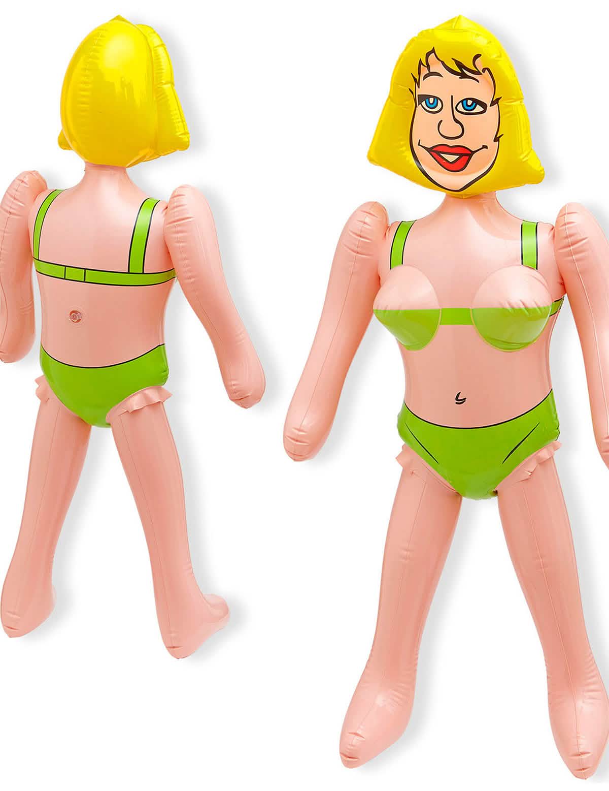 humorné nes mě dospělý blondýna s zelená bikinami