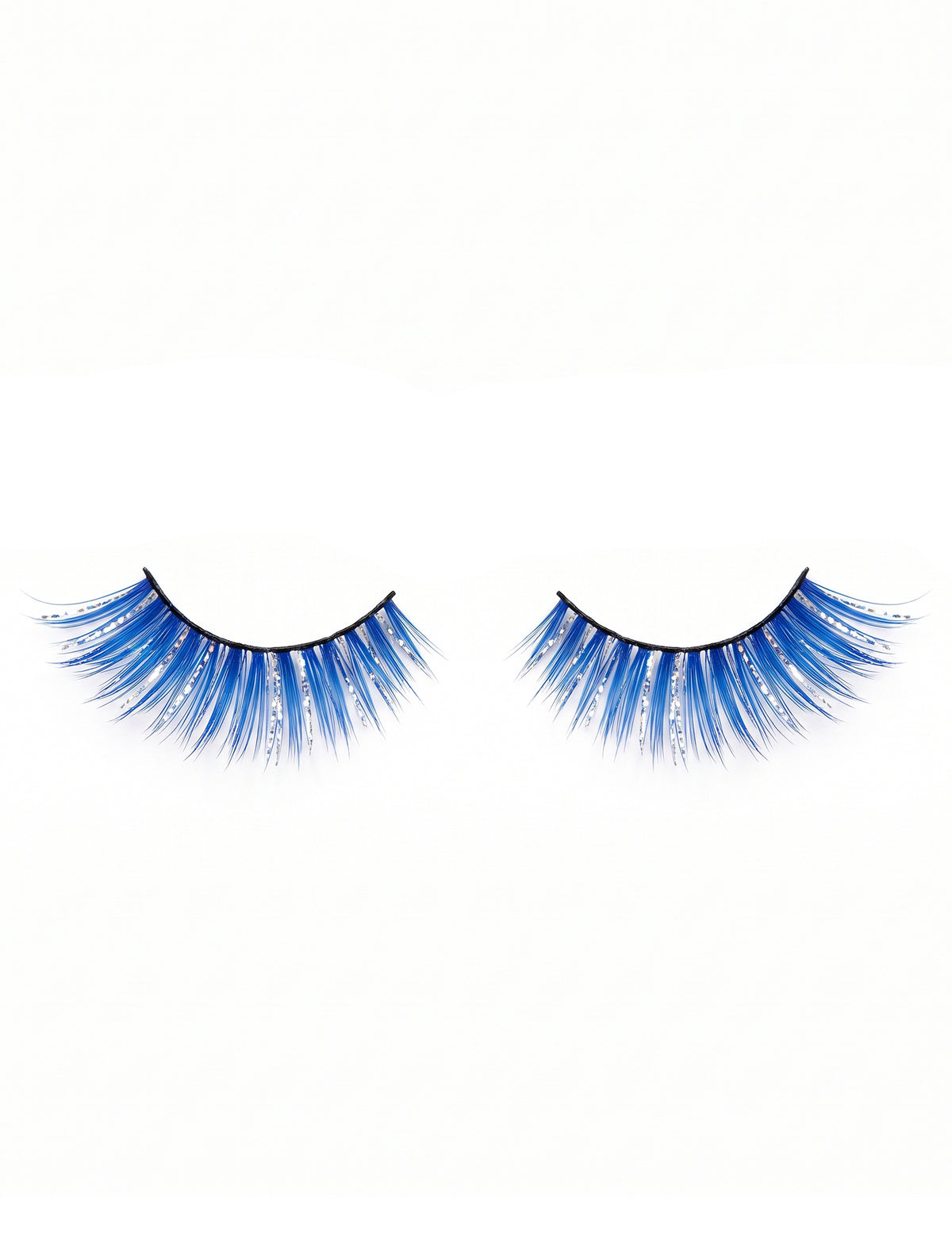Faux cils brillants bleus adulte
