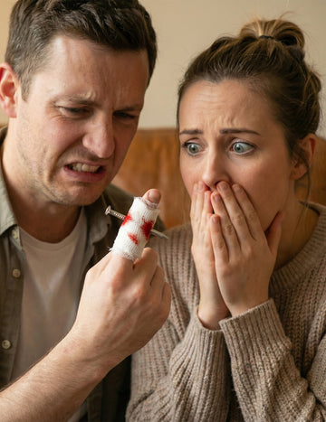 Falešný hřebík v prstu - žertovné předměty 