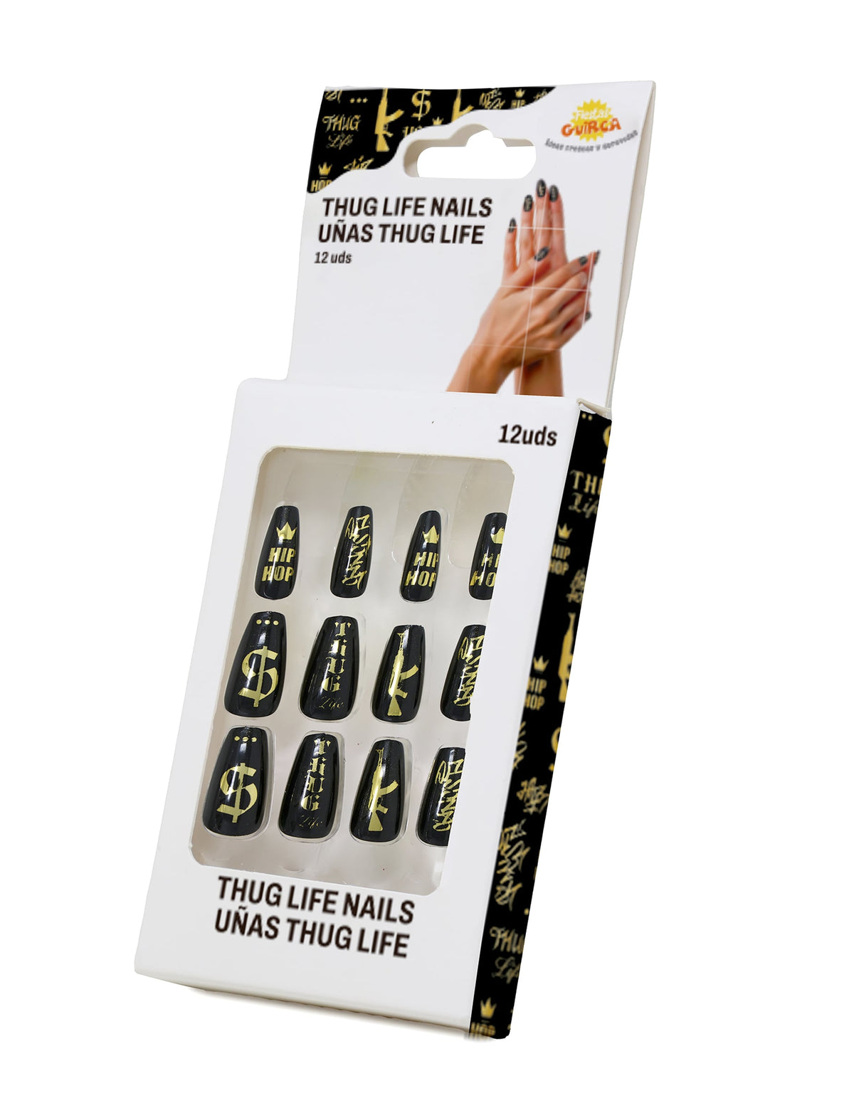 Vue du packaging des faux ongles adhésifs gangsta