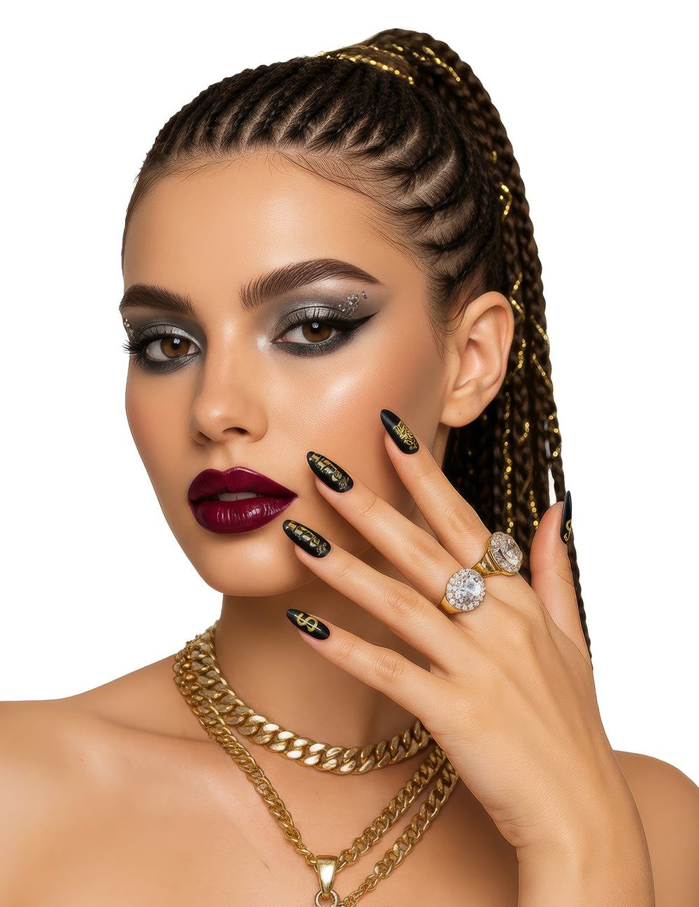 Mise en situation des faux ongles adhésifs gangsta