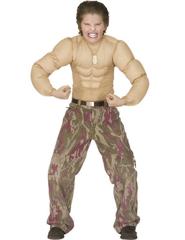 Faux torse musclé pour enfant beige