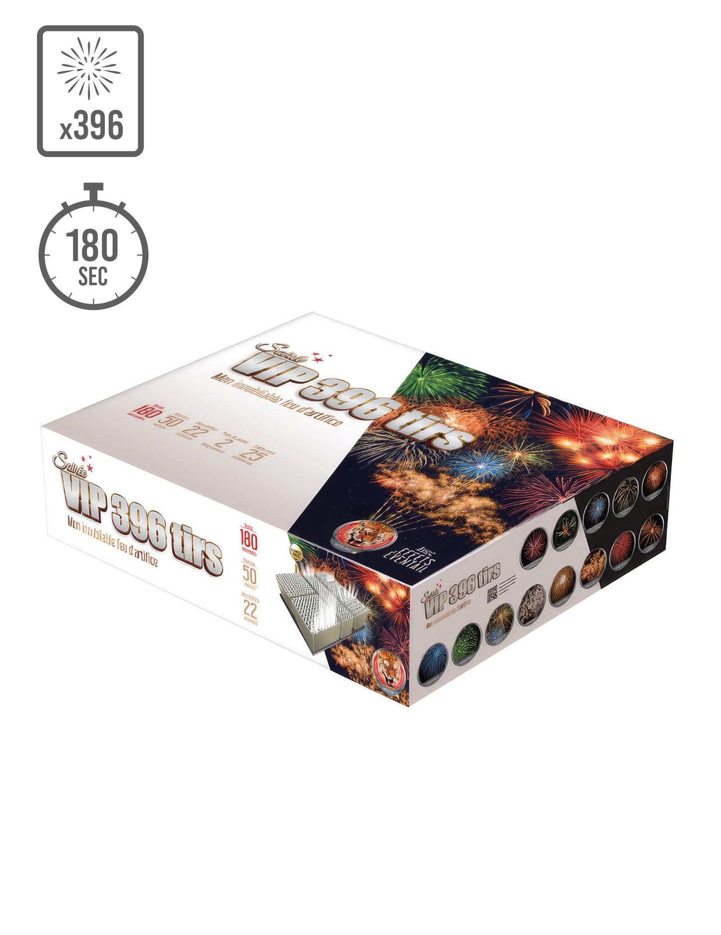 VIP® ohňostroj na večernú párty 396 výstrelov 180 s