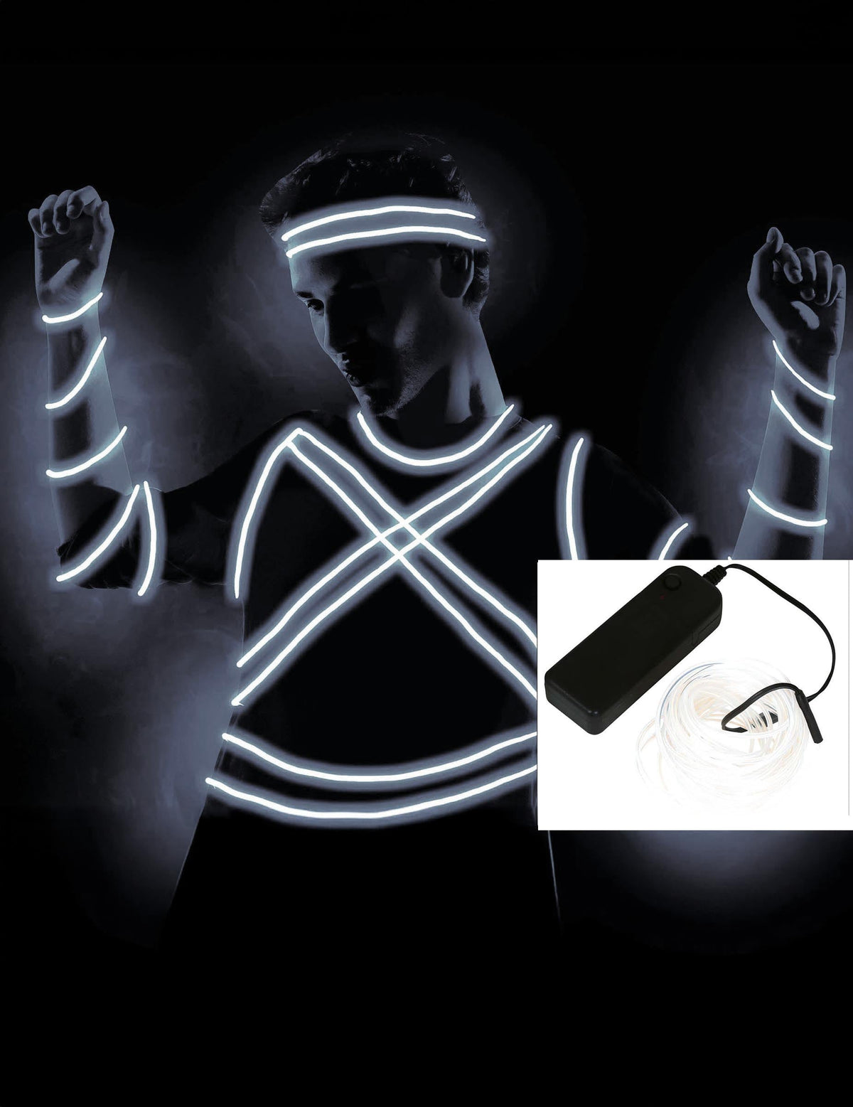 Fil LED blanc pour adulte 5 m
