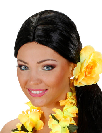 Fleur jaune avec élastique pour cheveux
