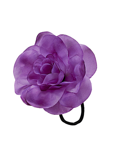 Fleur violette avec élastique pour cheveux