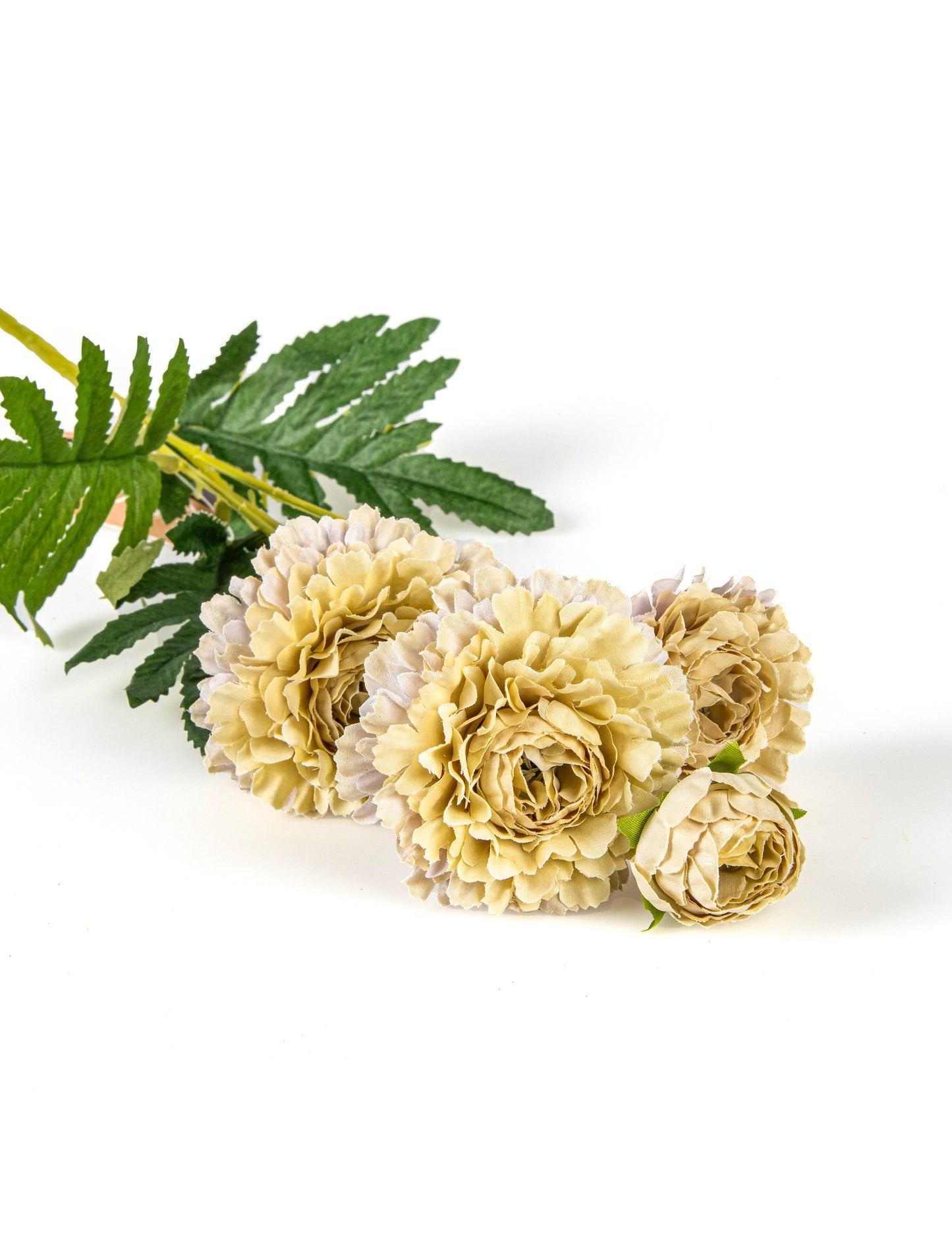 Béžové umělé květy cínie na stonku 61 cm pro kytici