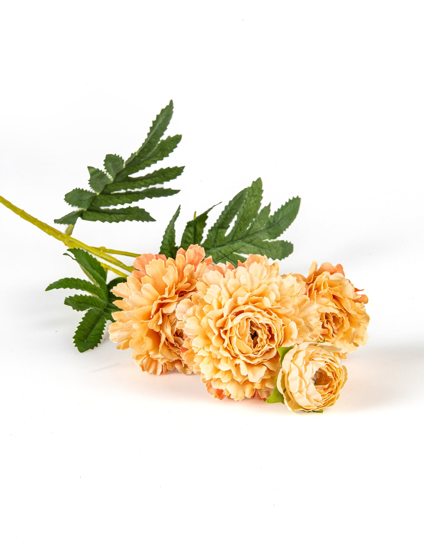 Umělé květy cínie na stonku broskve 61 cm na ozdobu