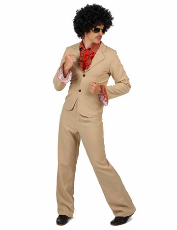 Pánský béžový volánkový disko kostým