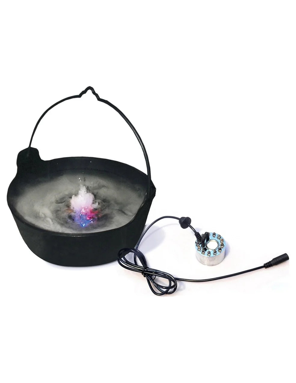 Kotlíkový hrnec s mlhou a ultrazvukovým mlhovačem dýmky a LED světla Halloween