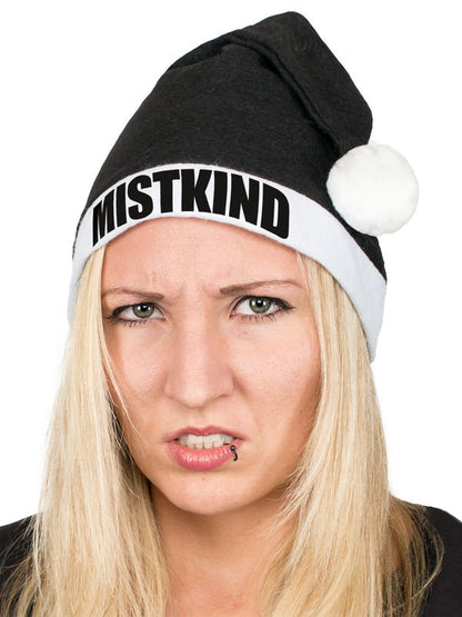Vtipná vánoční čepice MISTKIND Santa čepice černo-bílá 